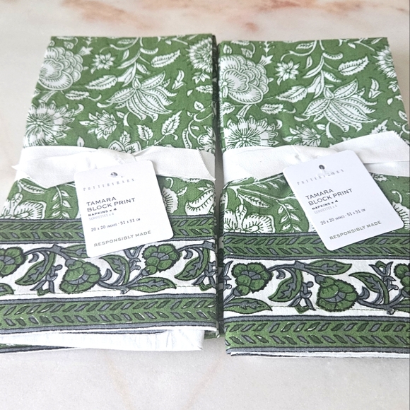 Pottery Barn Other - Pottery Barn Floral Cotton Napkins